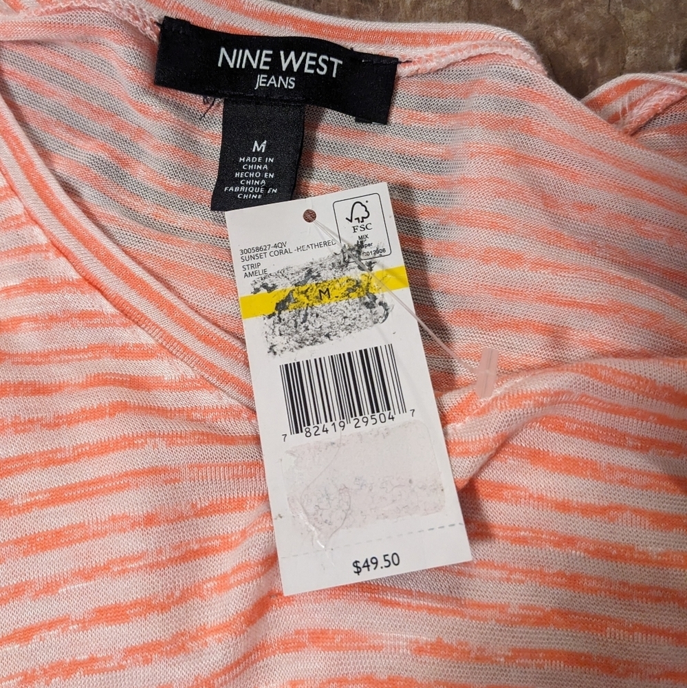 5/$25 Nine West Stripped Shirt - Picture 4 of 6